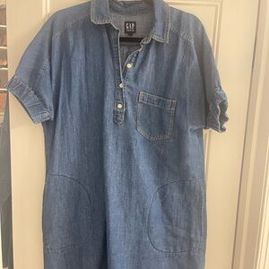 GAP Blue Denim Shirt Dress